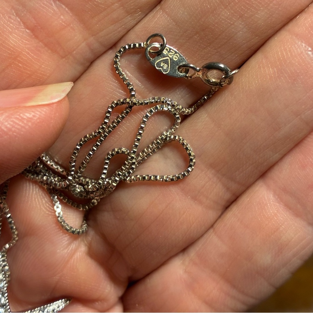 Sterling Silver Starfish Necklace CZ Coastal Beach Jewelry 925 Italy - Picture 7 of 9